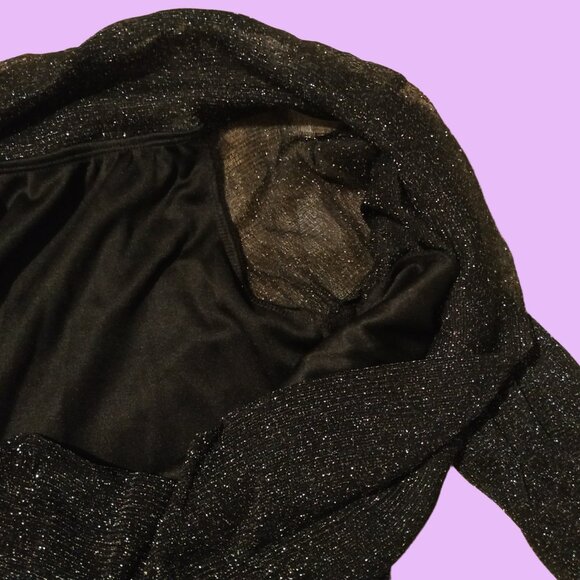 Mesh Off-the-Shoulder Crop Top with Long Flared Sleeves - Picture 6 of 6